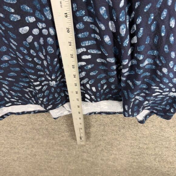 LulaRoe Top Women M Medium Blue Geometric Turtleneck Long Sleeve Casual Comfort - Picture 6 of 7